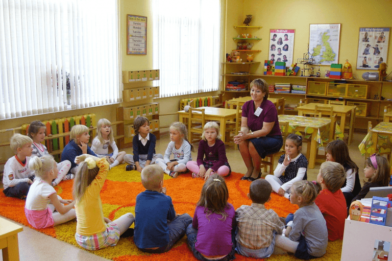 Утренний сбор группы детского сада