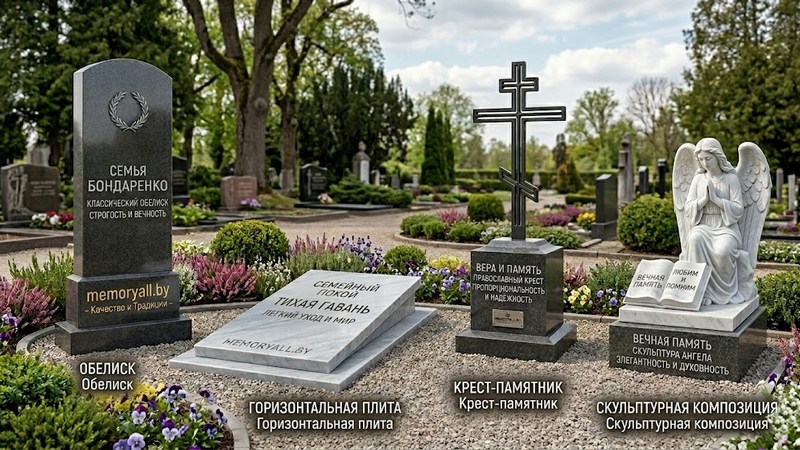 Форма, размер и стиль памятников