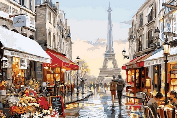 Картины по номерам с Парижем: как нарисовать красивую картину за несколько минут