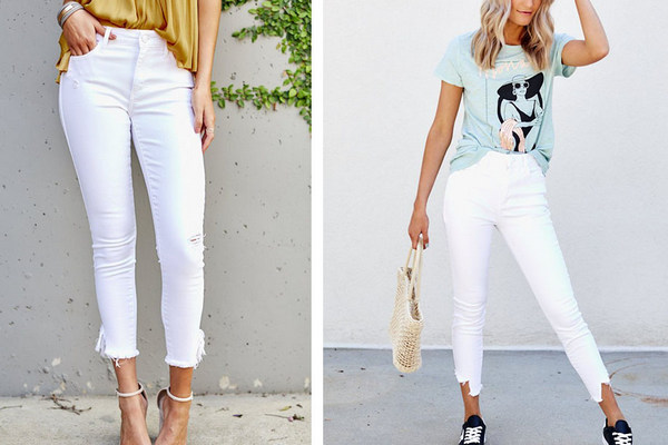 С чем носить белые джинсы летом: 8 идей от модных блогеров