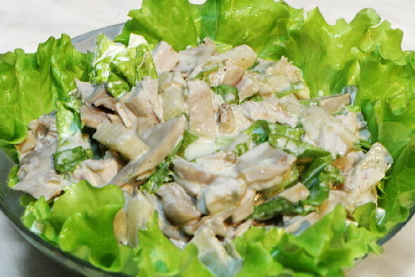 Рецепты салатов с шампиньонами